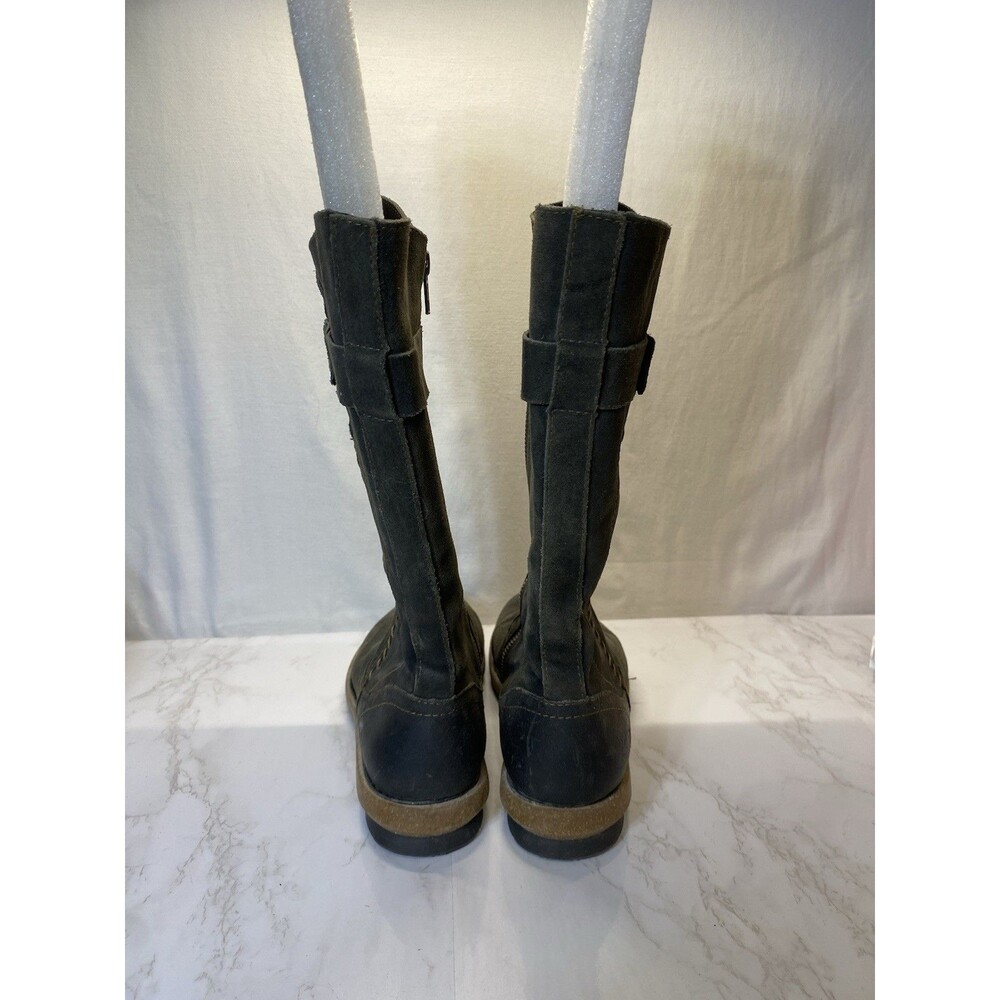 Born Tonic Mid Calf Boots Womens Rustic Gray Size 10 Side Zip Leather - Picture 4 of 9